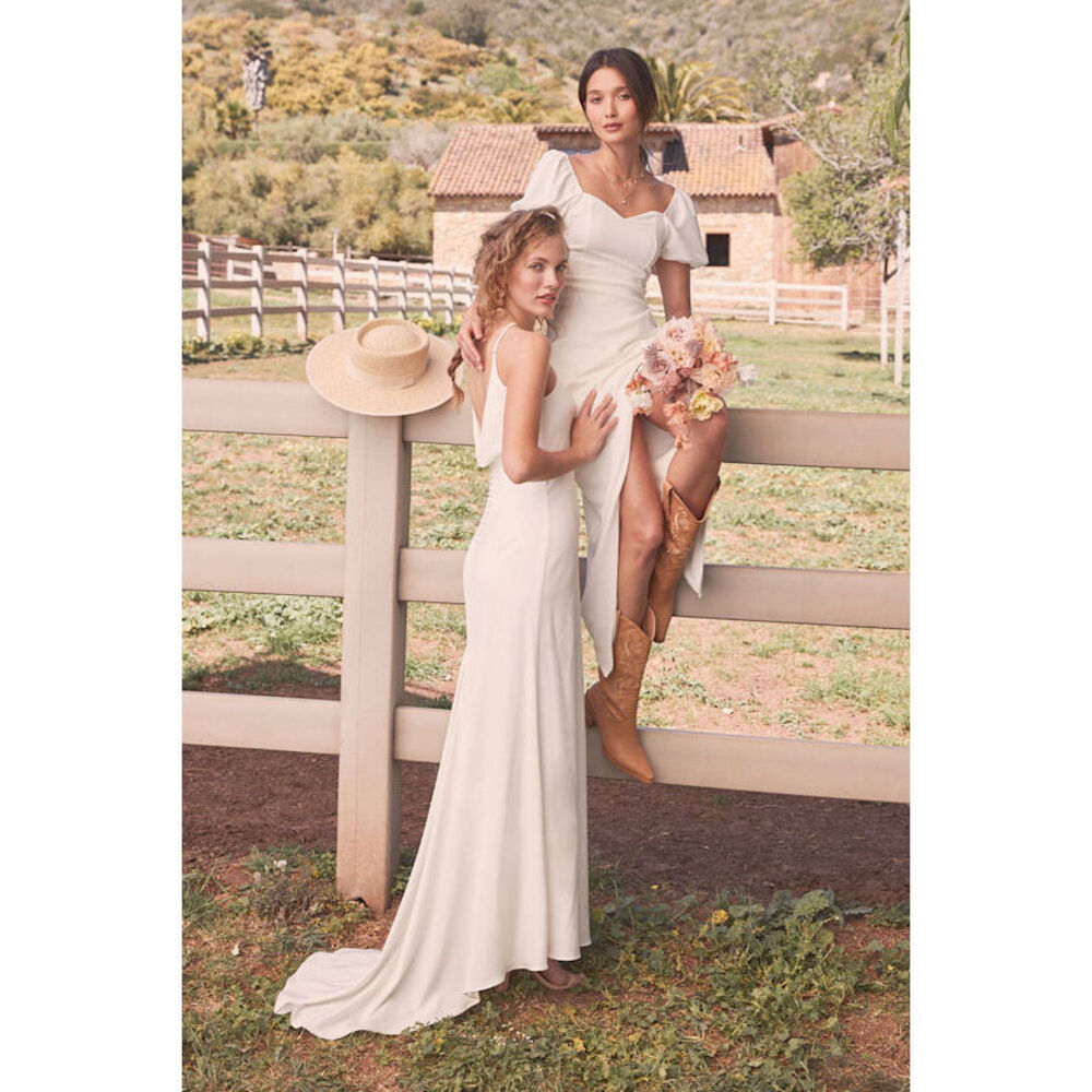 Lulus No Greater Love White Puff Sleeve Maxi Dress - Size L
